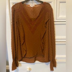 Rust lace longsleeve top